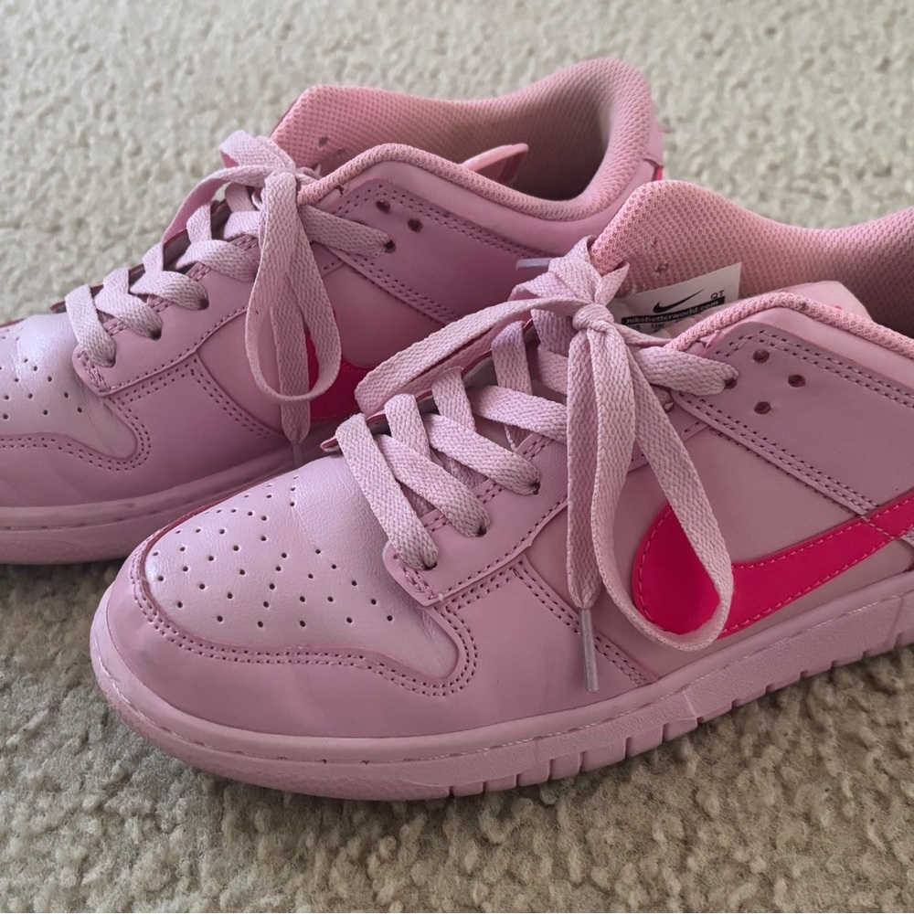 Nike Pink Sneakers with Hot Pink Swoosh